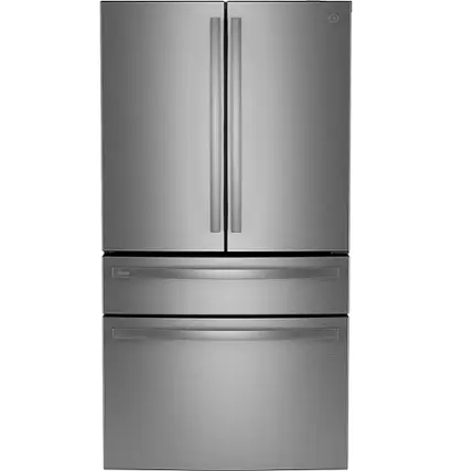 Front. GE Profile - 29 Cu. Ft. Bottom-Freezer Smart Refrigerator with Adjustable Temperature Drawer - Stainless Steel.