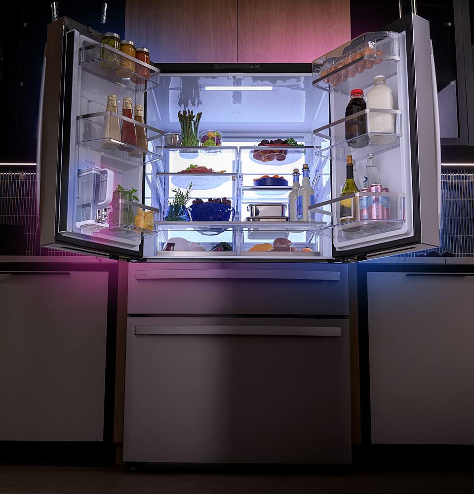 Alt View 21. GE Profile - 29 Cu. Ft. Bottom-Freezer Smart Refrigerator with Adjustable Temperature Drawer - Stainless Steel.