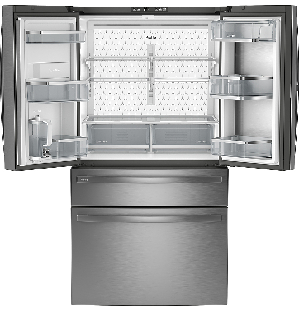 GE Profile 29 Cu. Ft. Bottom-Freezer Smart Refrigerator with Adjustable ...