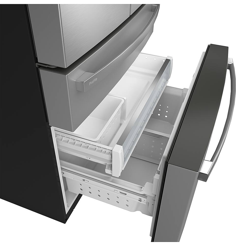 Alt View 2. GE Profile - 29 Cu. Ft. Bottom-Freezer Smart Refrigerator with Adjustable Temperature Drawer - Stainless Steel.