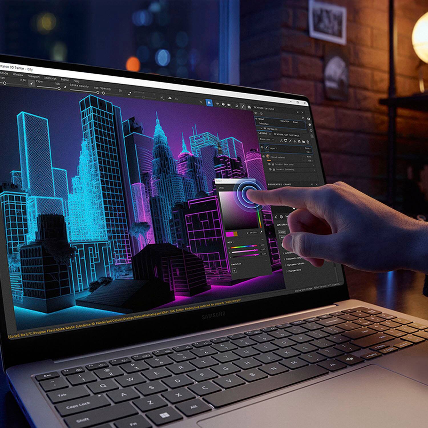 Alt View 14. Samsung - Galaxy Book4 Ultra 16" AMOLED Touch Screen Laptop - Intel Core Ultra 9 - 32GB Memory - NVIDIA GeForce RTX 4070 - 1TB SSD - Moonstone Gray.