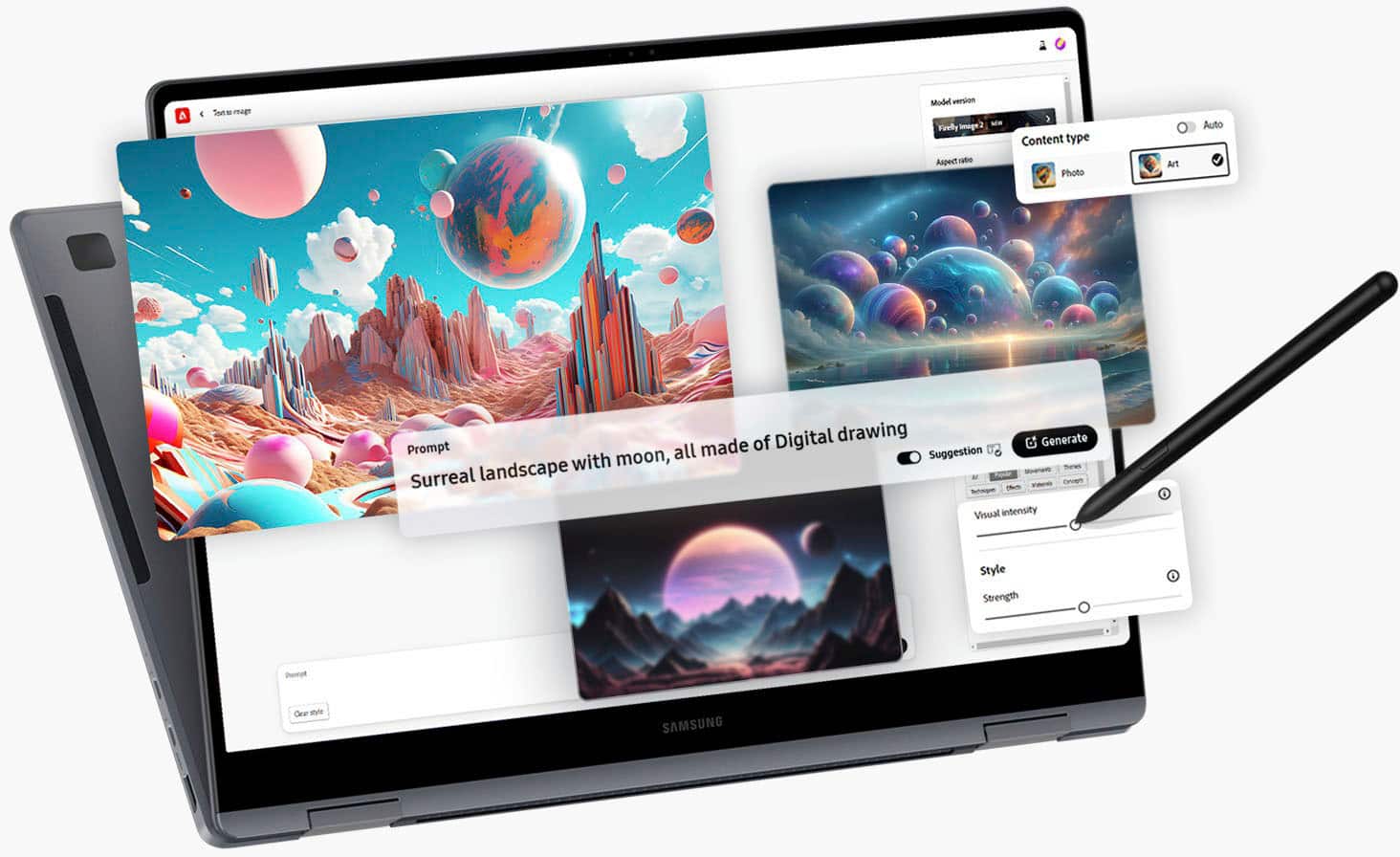 Alt View 13. Samsung - Galaxy Book4 Pro 360 2-in1 16" AMOLED Touch Screen Laptop - Intel Core Ultra 7 - 16GB Memory - 1TB SSD - Moonstone Gray.