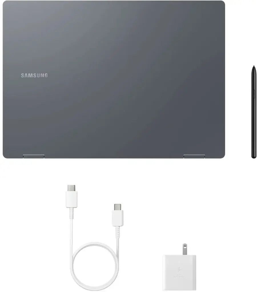 Alt View 19. Samsung - Galaxy Book4 Pro 360 2-in1 16" AMOLED Touch Screen Laptop - Intel Core Ultra 7 - 16GB Memory - 1TB SSD - Moonstone Gray.