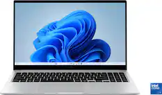 Front. Samsung - Galaxy Book4 15.6" FHD Laptop - Intel Core 7- 16GB Memory - 512GB SSD - Silver.