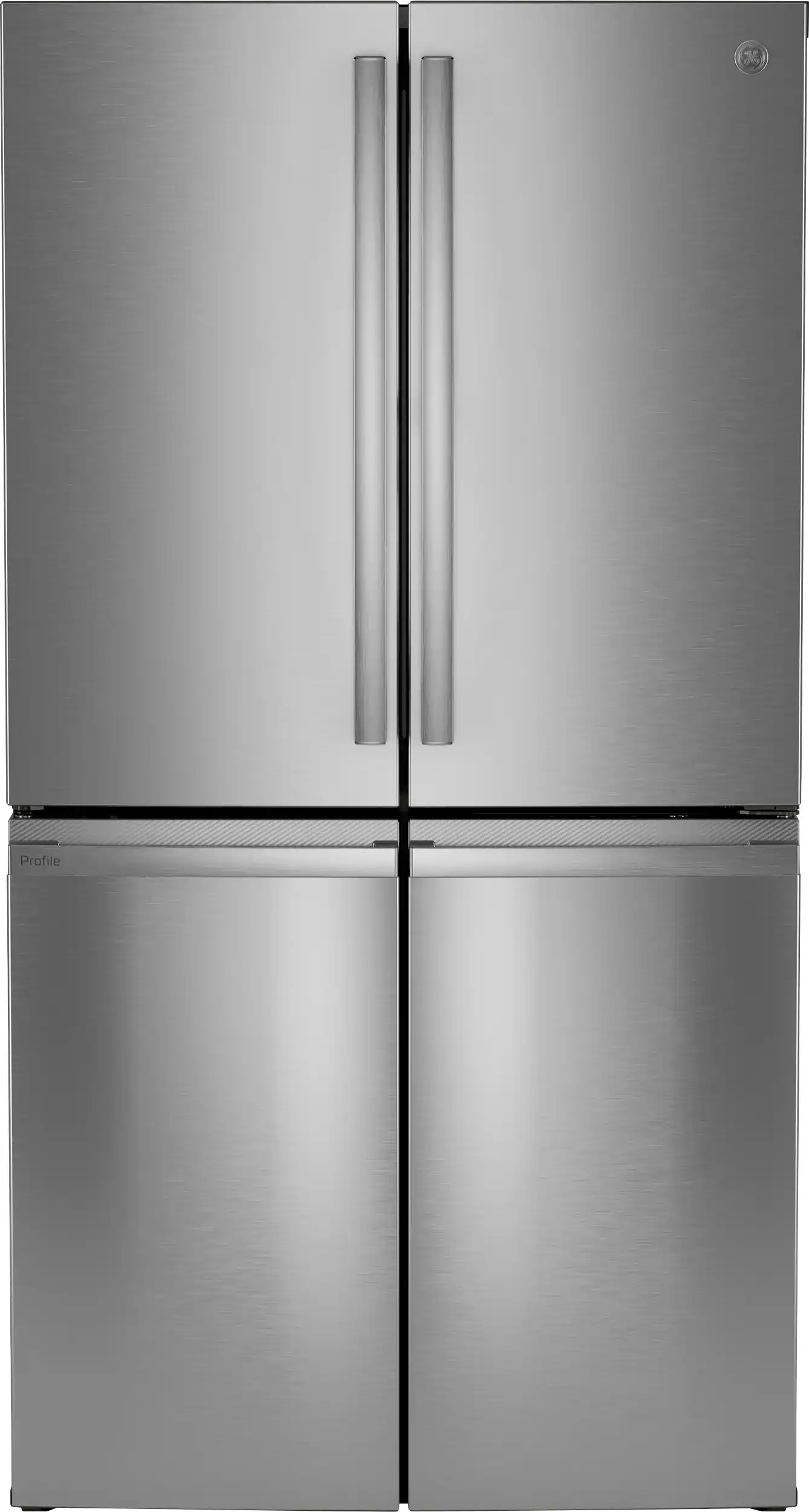 Front. GE Profile - 28 Cu. Ft. 4-Door French Door Smart Refrigerator with Fully Convertible Temperature Zone - Stainless Steel.
