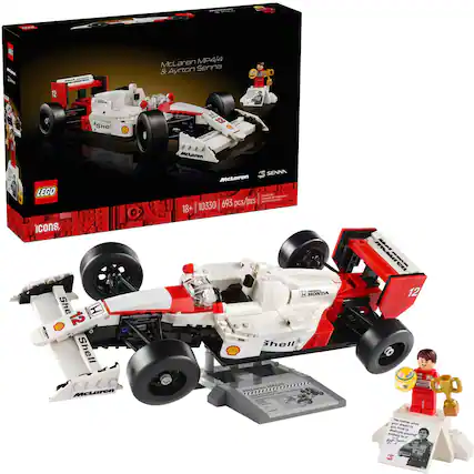 Front. LEGO - Icons McLaren MP4/4 & Ayrton Senna Model Race Car for Adults 10330.