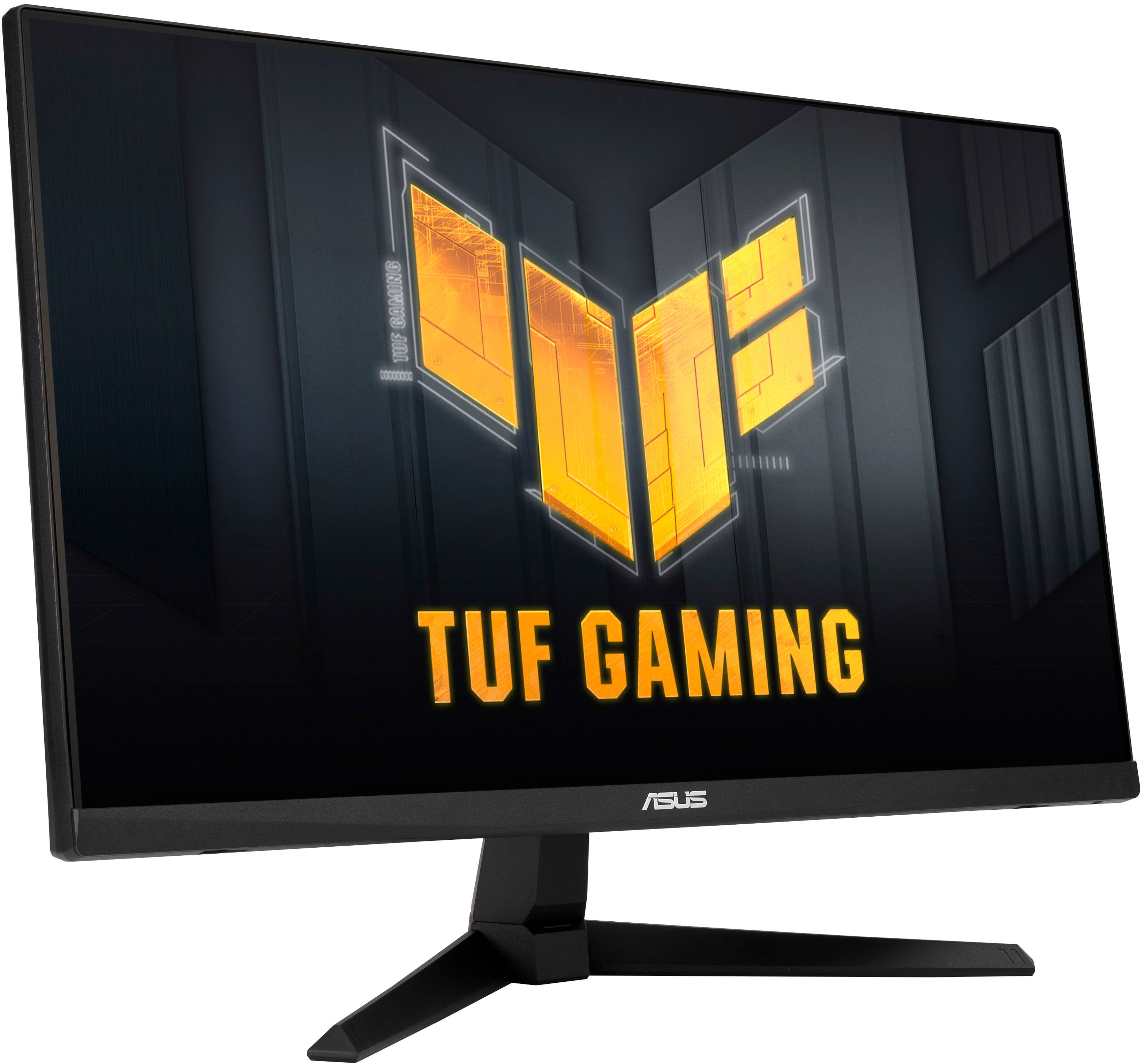 Left View: ASUS - TUF Gaming 23.8" IPS FHD 1080P 180Hz 1ms FreeSync Premium Gaming Monitor (DisplayPort, HDMI) - Black - Black - Black