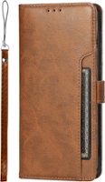 SaharaCase - Genuine Leather Folio Wallet Case for Samsung Galaxy S24 - Brown - Front_Zoom
