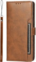 SaharaCase - Genuine Leather Folio Wallet Case for Samsung Galaxy S24 Ultra - Brown - Front_Zoom