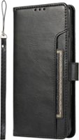 SaharaCase - Genuine Leather Folio Wallet Case for Samsung Galaxy S24+ - Black - Front_Zoom