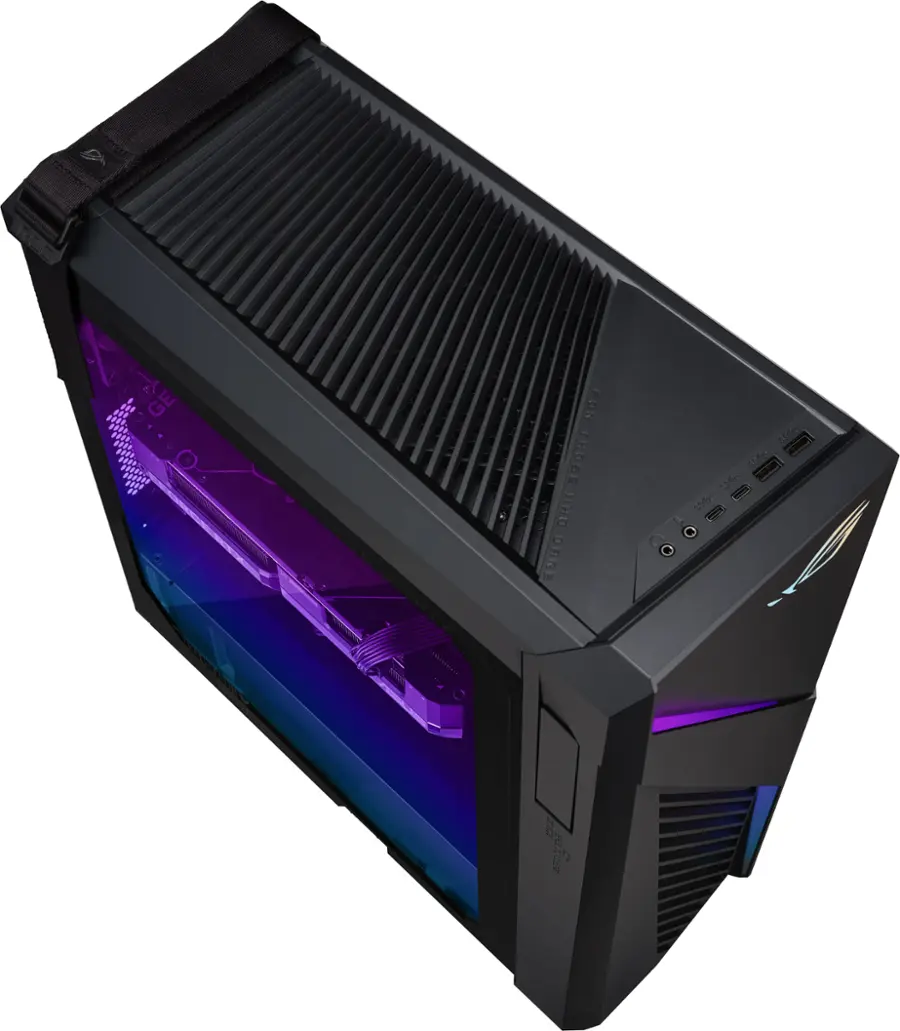 Angle. ASUS - ROG Gaming Desktop - Intel Core i7-14700F - 32GB Memory - NVIDIA GeForce RTX 4060 Ti - 2TB SSD - Gray.