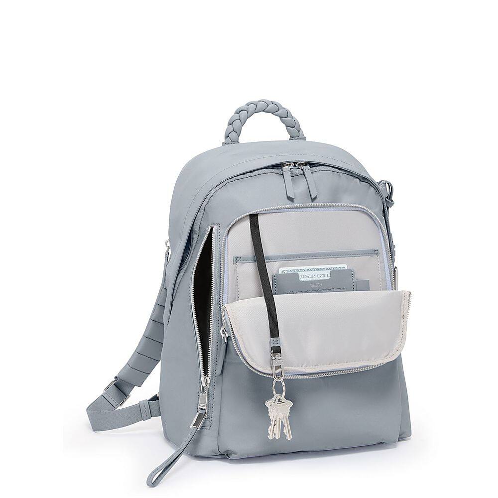 Left View: TUMI - Voyageur Halsey Backpack - Halogen Blue