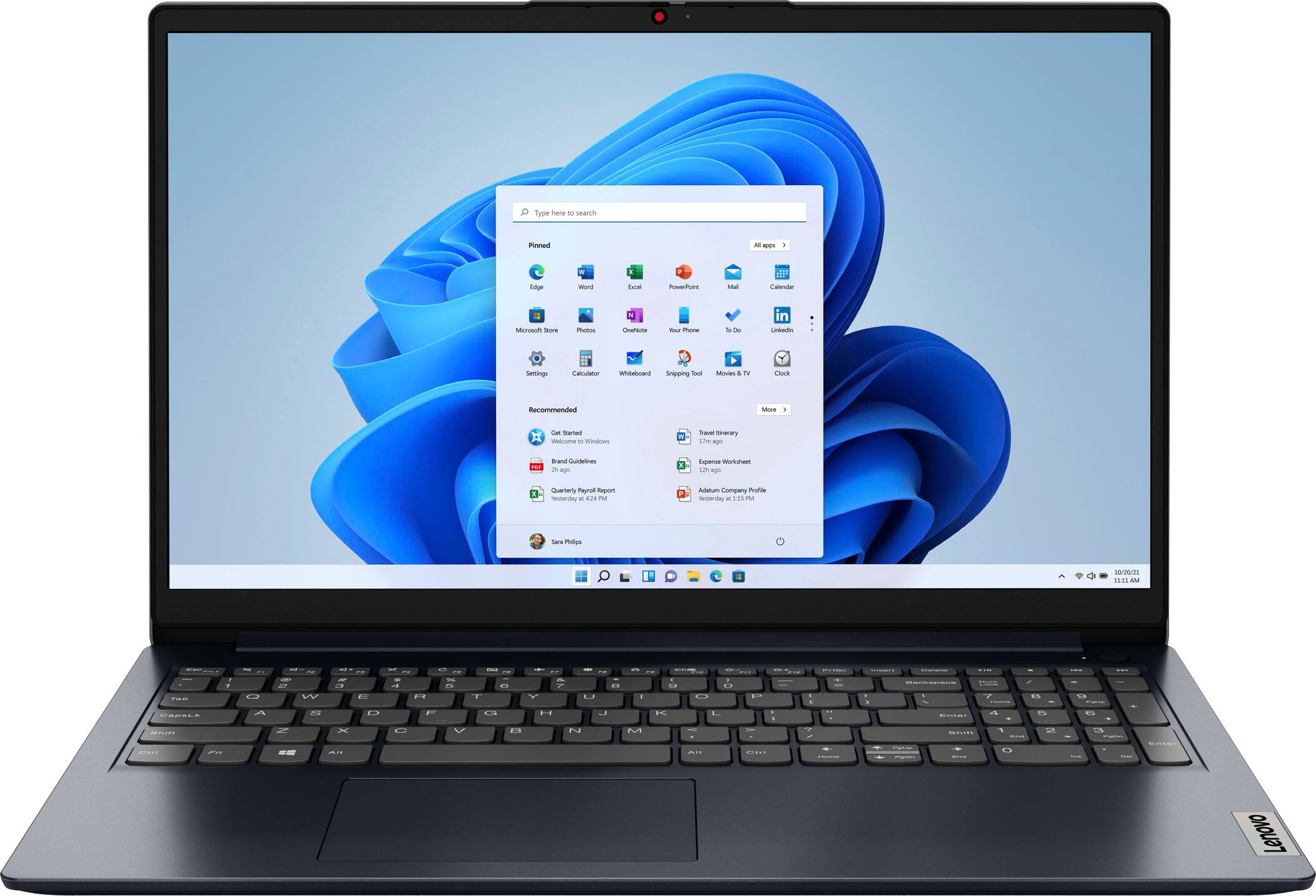 Alt View 14. Lenovo - Ideapad 1 15.6" Full HD Touchscreen Laptop - Ryzen 5 7520U with 8GB Memory - AMD Radeon Graphics - 256GB SSD - Abyss Blue.