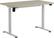 Angle. Steelcase - AMQ Sit-to-Stand Desk - White Base Light Oak Top.