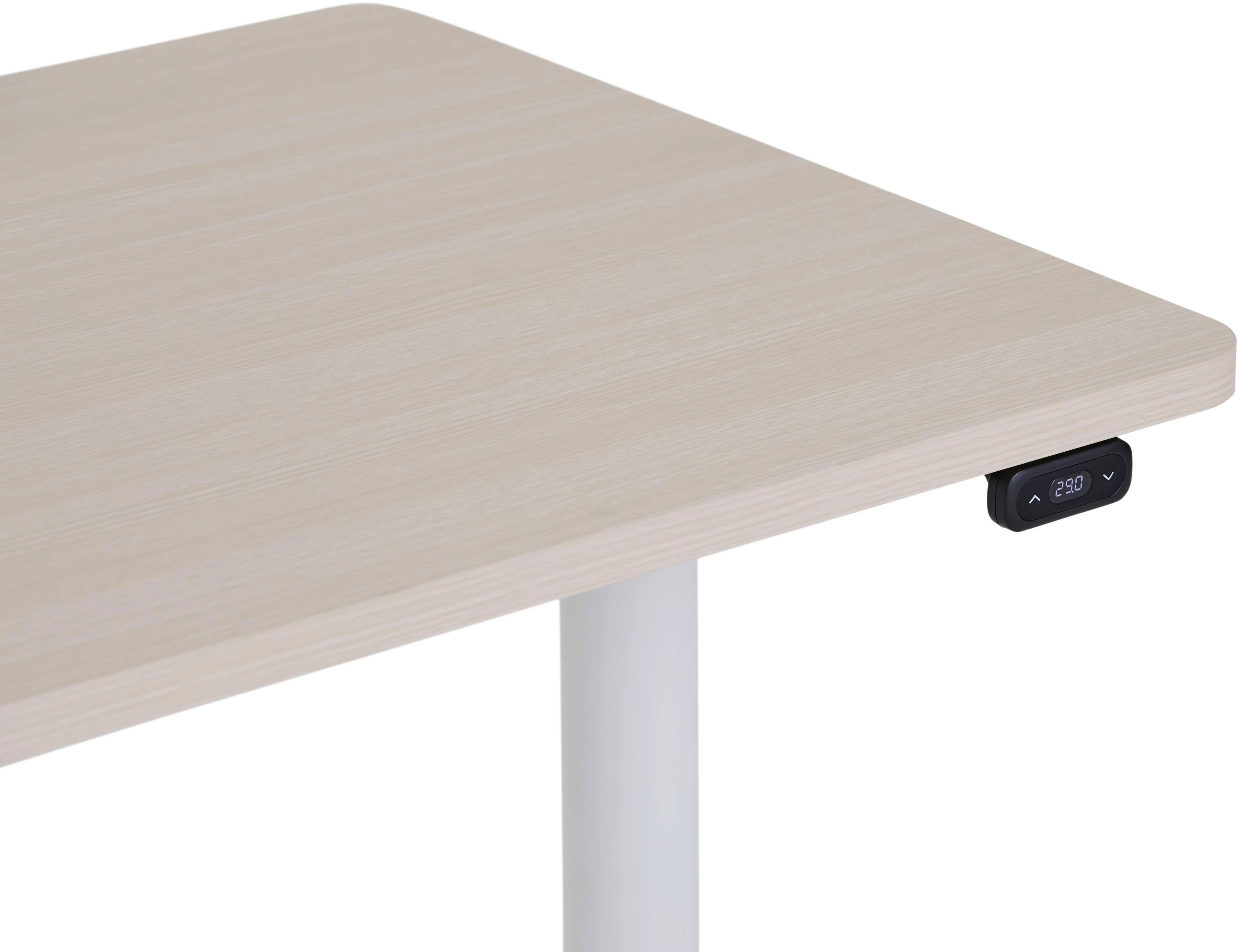 Alt View 12. Steelcase - AMQ Sit-to-Stand Desk - White Base Light Oak Top.