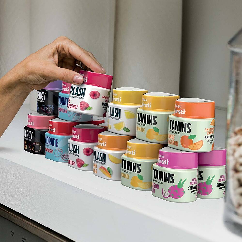 Flavor Storage Holder For Ninja Thirsti - 4-Tier Organizer Holds 20 Pods, Includes Straw Storage, Space-Saving Side Mount