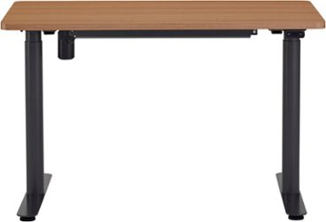 Steelcase - AMQ Sit-to-Stand Desk - Merele Base Dark Oak Top - Front_Zoom