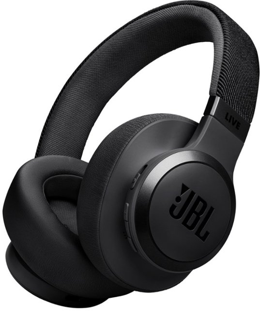 Front. JBL - Wireless Over-Ear Headphones with True Adaptive Noise Cancelling - Black.