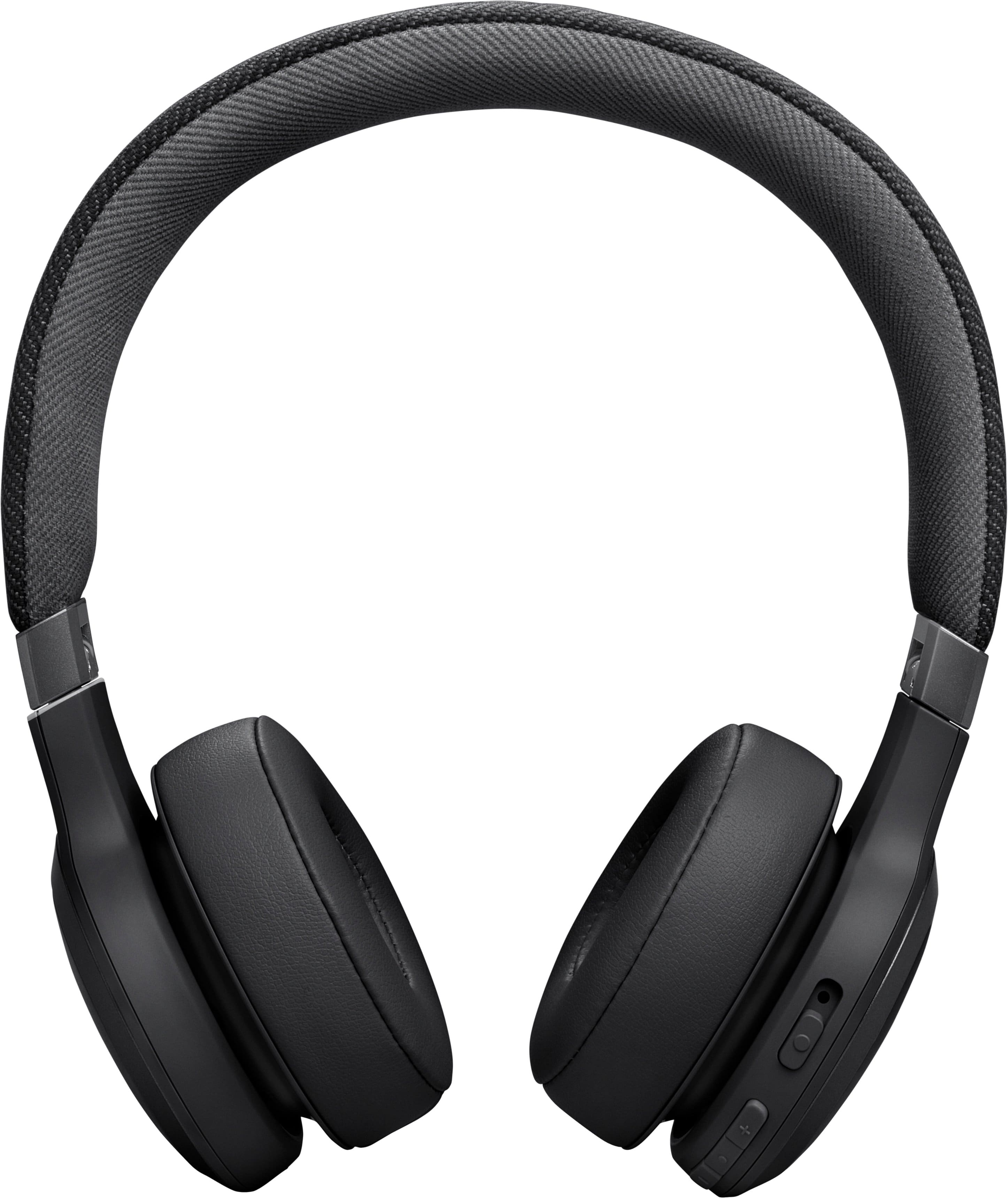 Left. JBL - Wireless On-Ear Headphones with True Adaptive Noise Cancelling - Black.