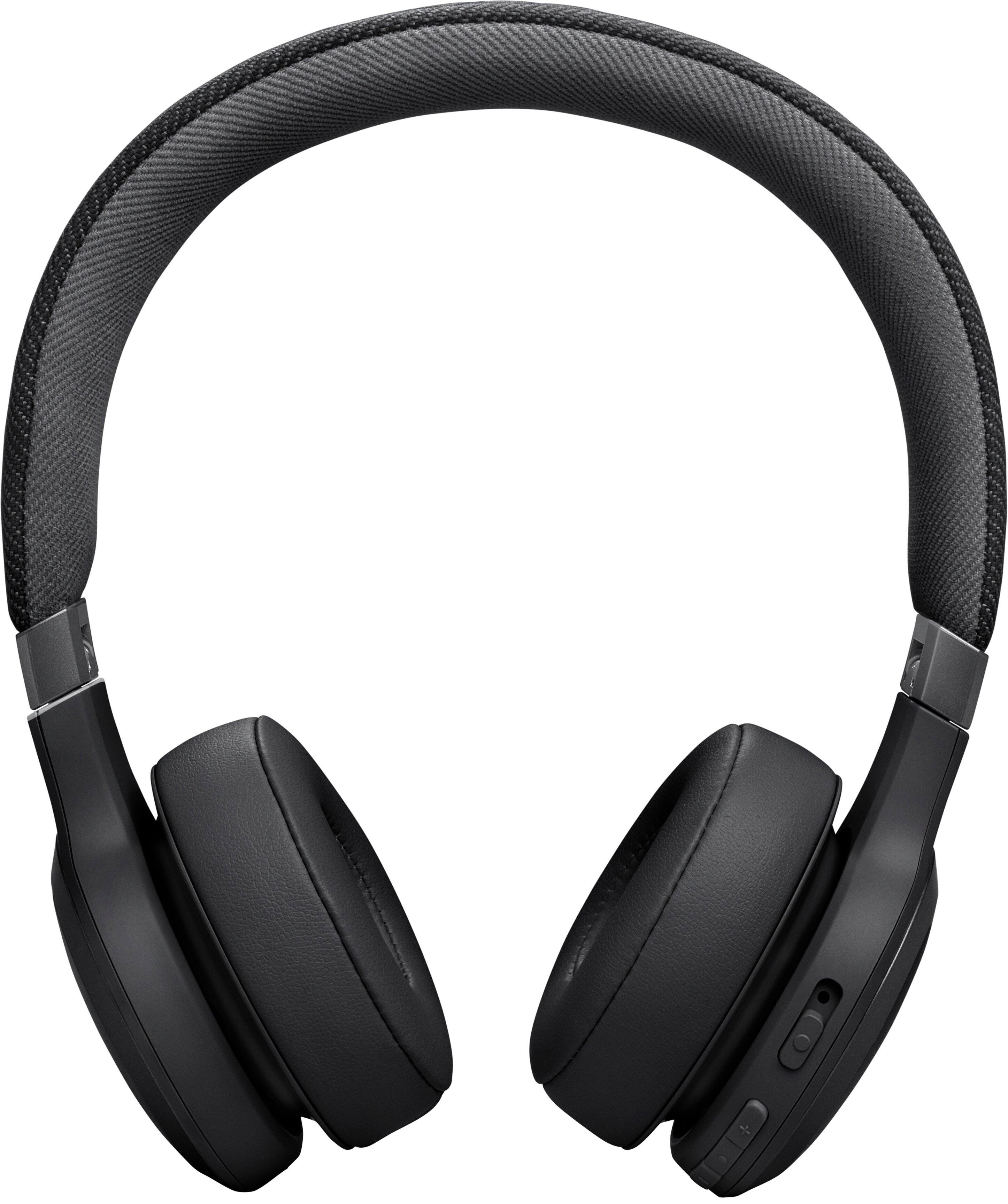 Left. JBL - Wireless On-Ear Headphones with True Adaptive Noise Cancelling - Black.