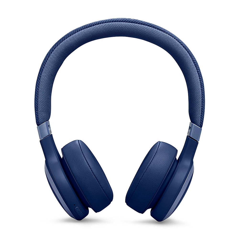 Angle. JBL - Wireless On-Ear Headphones with True Adaptive Noise Cancelling - Blue.