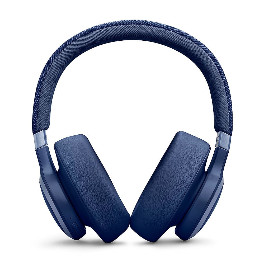 Angle. JBL - Wireless Over-Ear Headphones with True Adaptive Noise Cancelling - Blue.