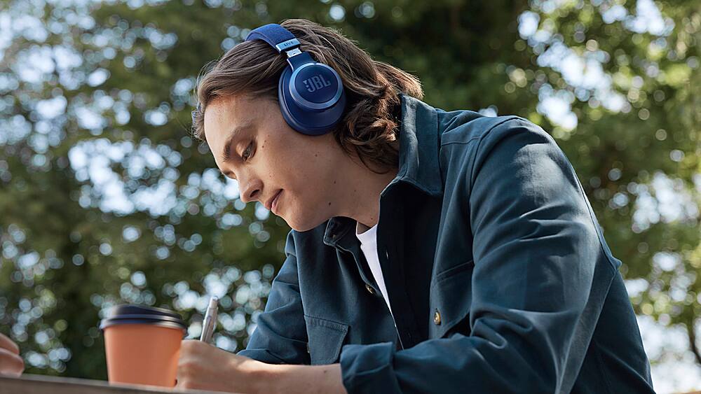 Alt View 20. JBL - Wireless Over-Ear Headphones with True Adaptive Noise Cancelling - Blue.