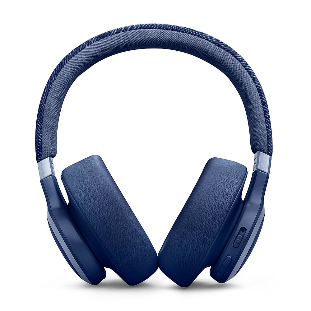 Left. JBL - Wireless Over-Ear Headphones with True Adaptive Noise Cancelling - Blue.