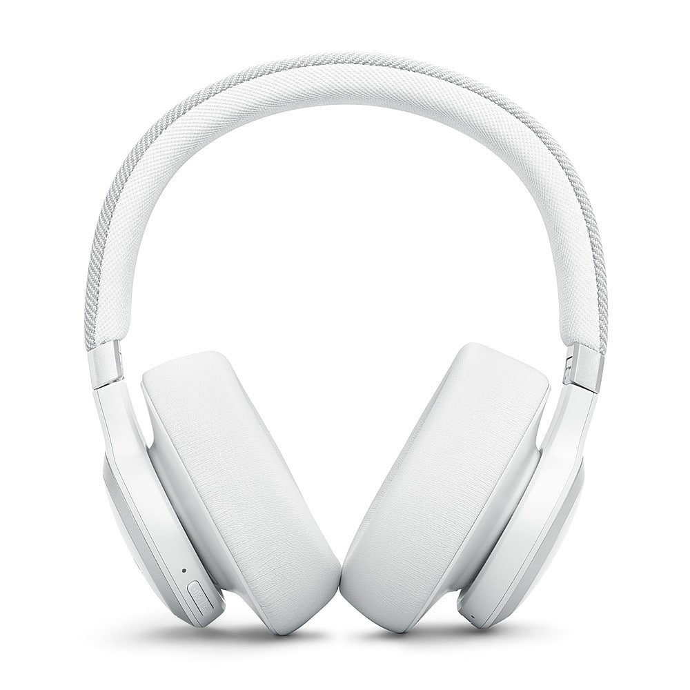 Angle. JBL - Wireless Over-Ear Headphones with True Adaptive Noise Cancelling - White.