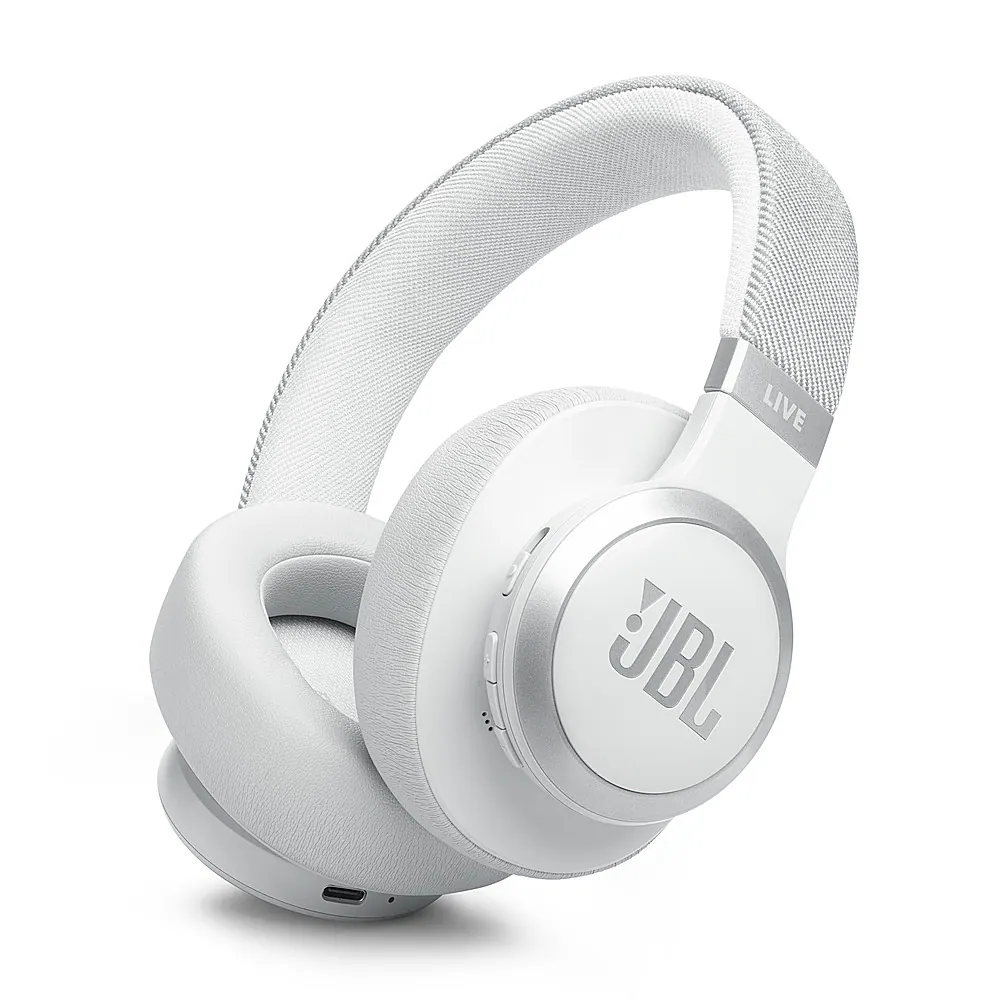 JBL - Live 770NC Wireless Over-Ear Headphones with True Adaptive Noise Cancelling - 2024 - White