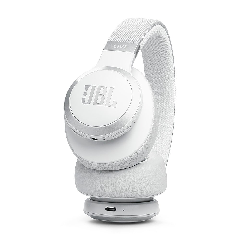 Alt View 13. JBL - Wireless Over-Ear Headphones with True Adaptive Noise Cancelling - White.