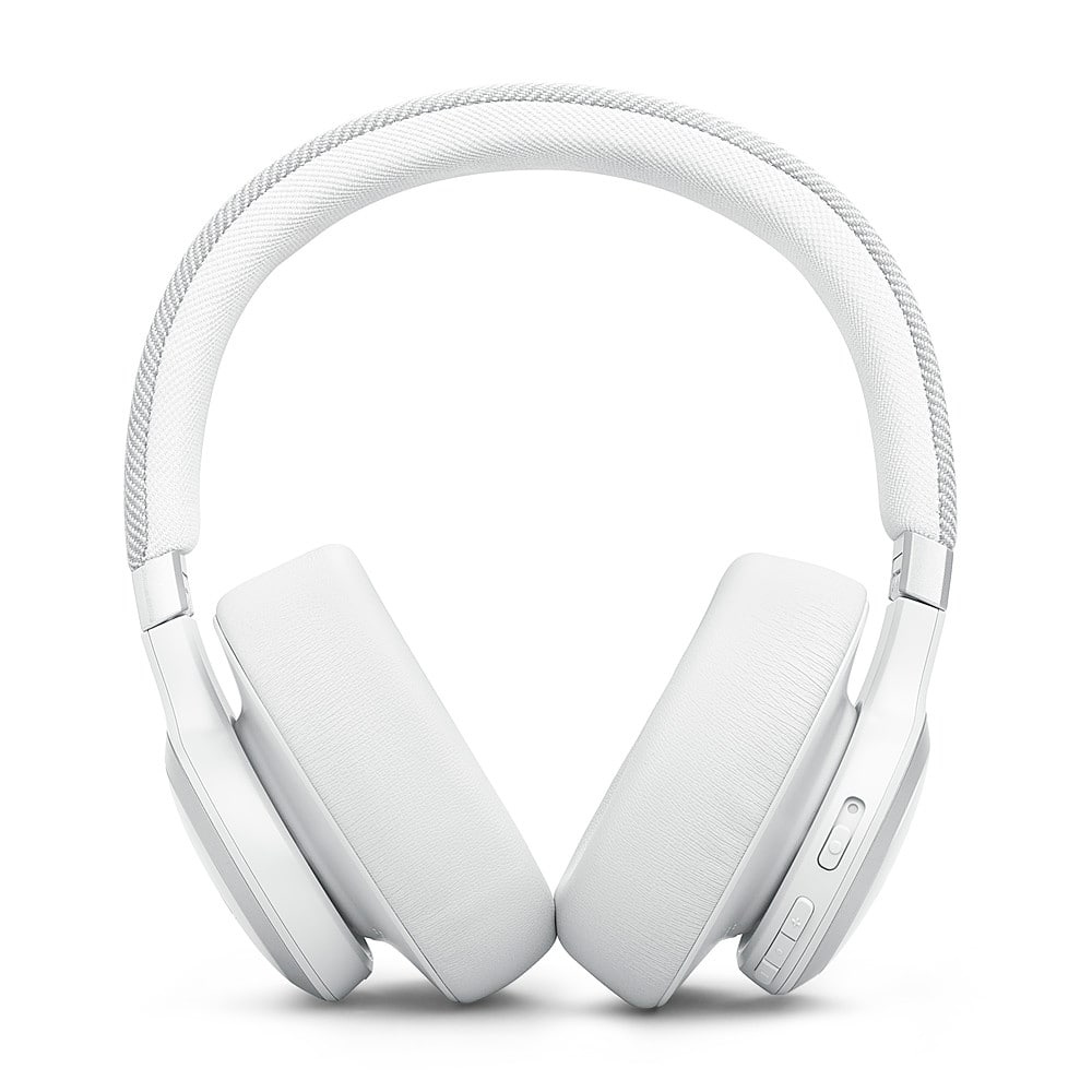 Left. JBL - Wireless Over-Ear Headphones with True Adaptive Noise Cancelling - White.