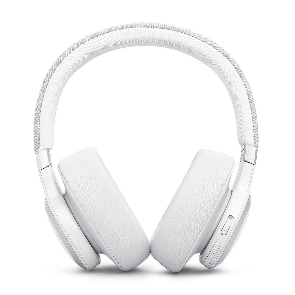 Left. JBL - Wireless Over-Ear Headphones with True Adaptive Noise Cancelling - White.