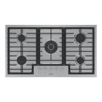 Bosch - 800 Series 36" Built-In Gas Cooktop with 5 burners with FlameSelect - Stainless Steel - Front_Zoom