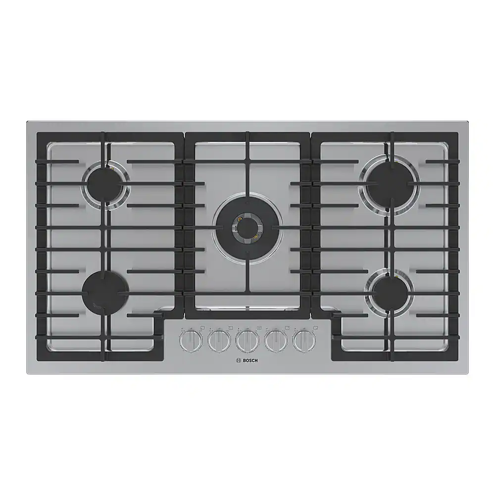 Bosch - 800 Series 36" Built-In Gas Cooktop with 5 Burners with FlameSelect - Stainless Steel