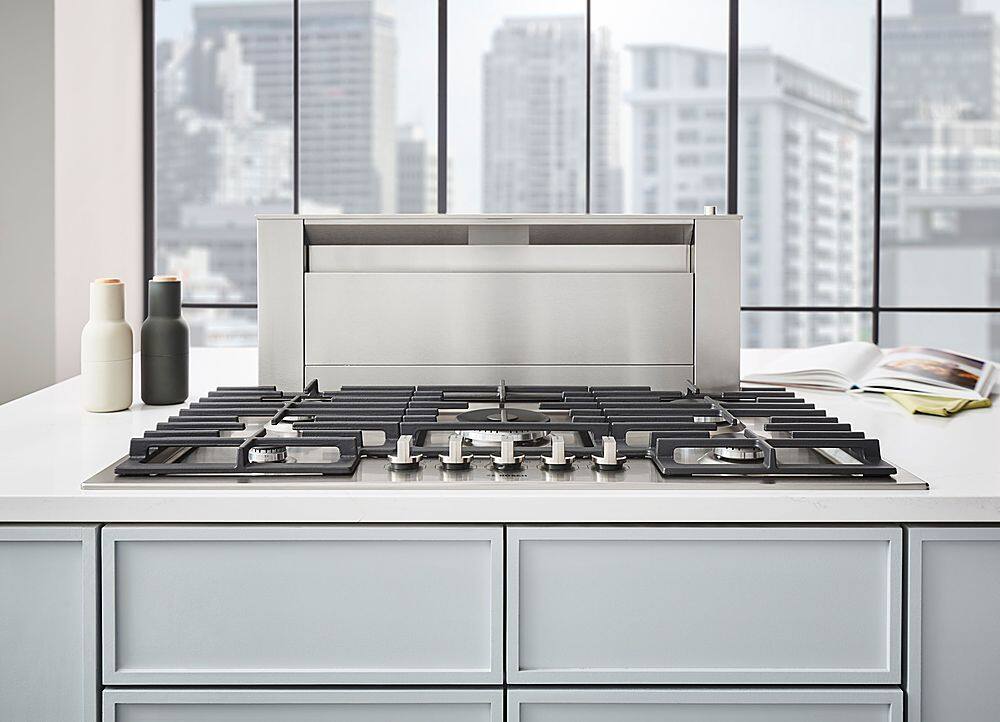Alt View 11. Bosch - 800 Series 36" Built-In Gas Cooktop with 5 burners with FlameSelect - Stainless Steel.