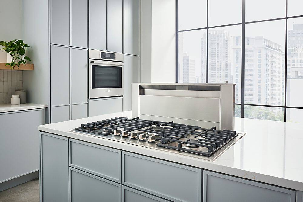 Alt View 12. Bosch - 800 Series 36" Built-In Gas Cooktop with 5 burners with FlameSelect - Stainless Steel.