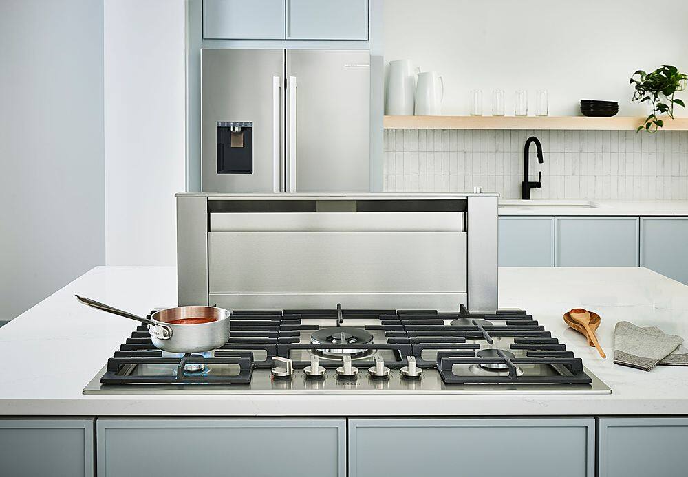 Alt View 14. Bosch - 800 Series 36" Built-In Gas Cooktop with 5 burners with FlameSelect - Stainless Steel.