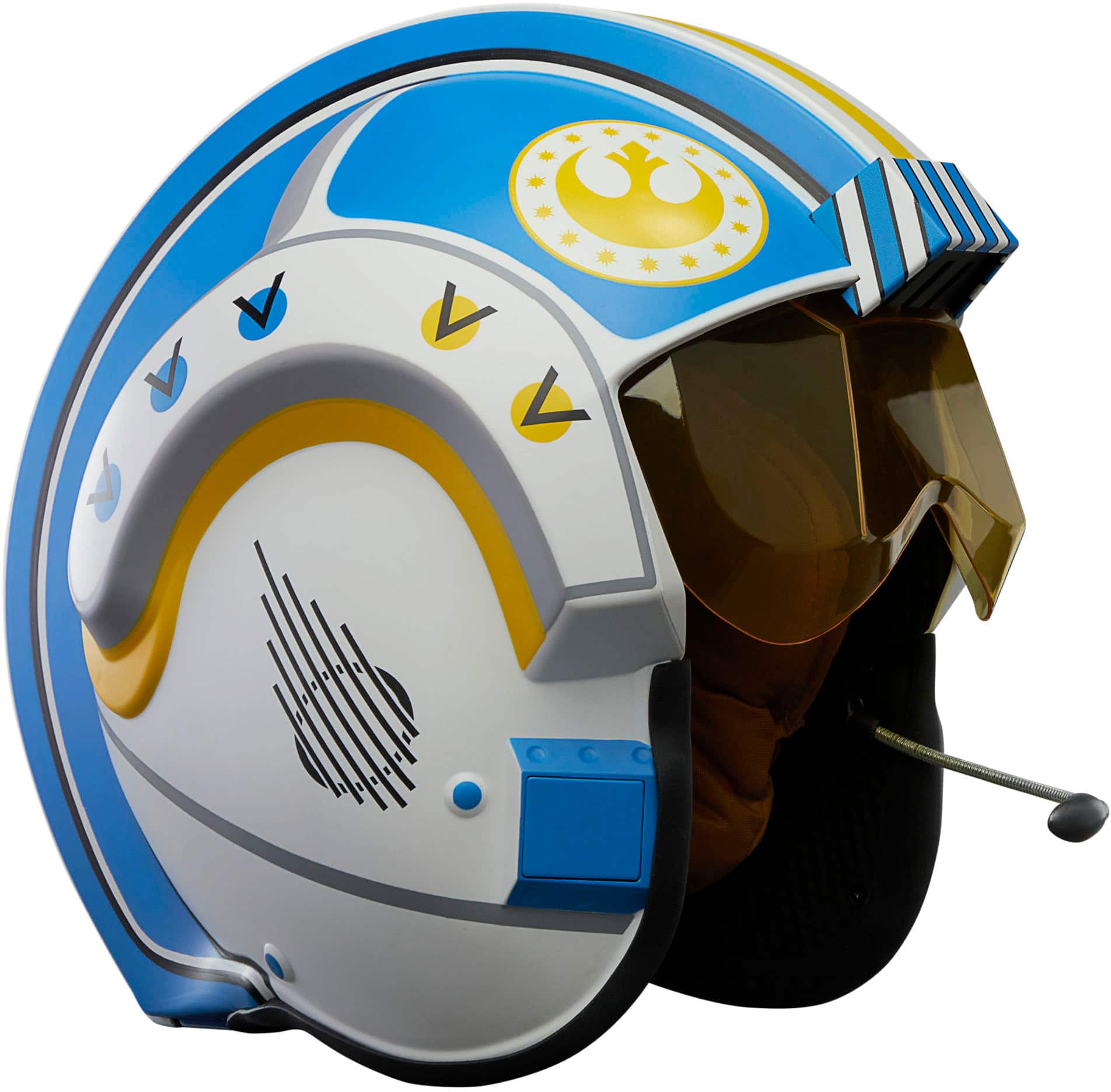 Left. Star Wars - The Black Series Carson Teva Electronic Helmet.
