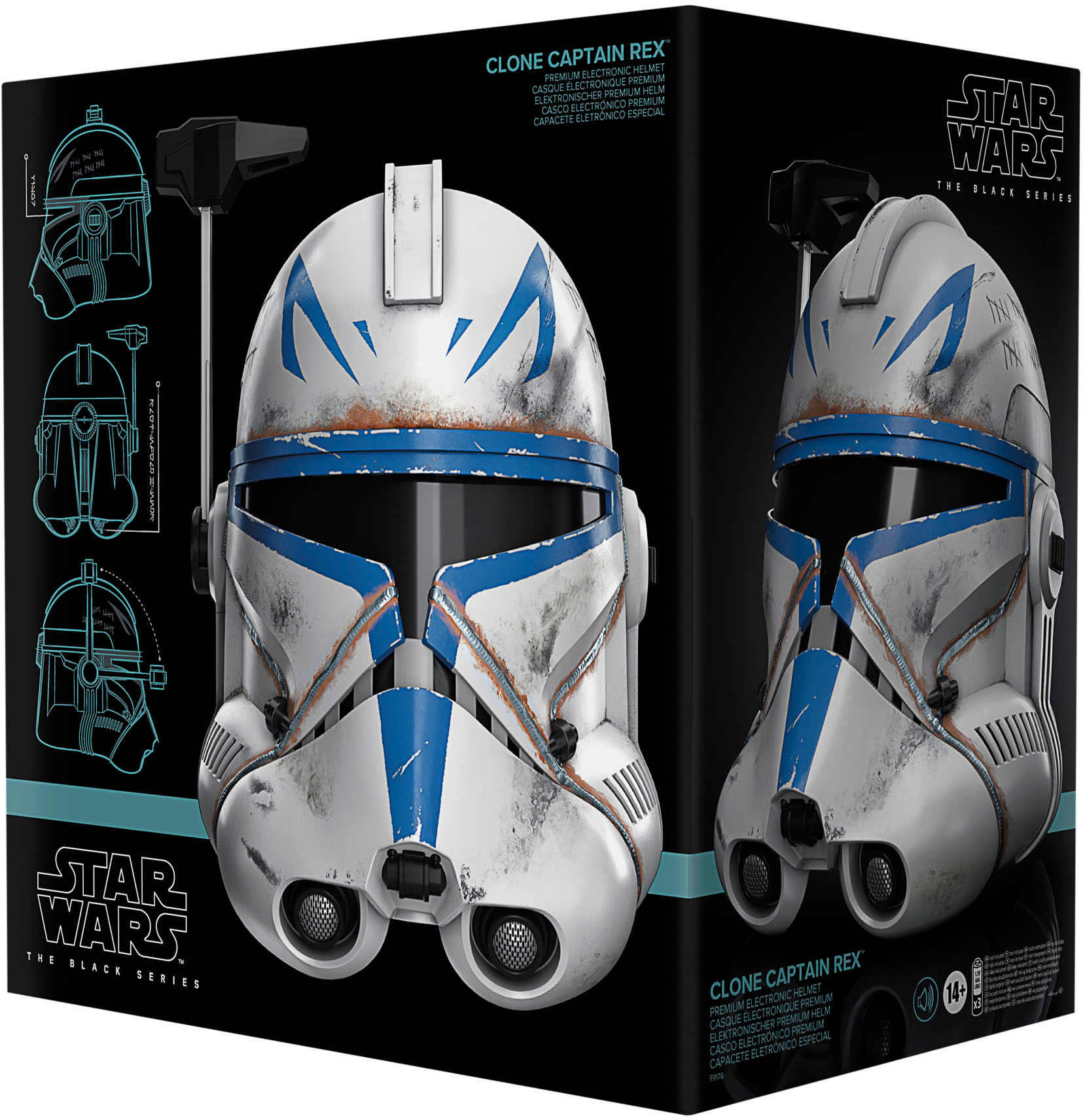 Hasbro Star Wars The Black Series Replica 1/1 Electronic Helmet Clone  Captain Rex