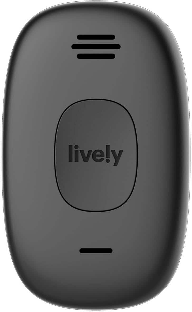 Left. Lively® - Lively Mobile2 All-in-One Medical Alert - Black.