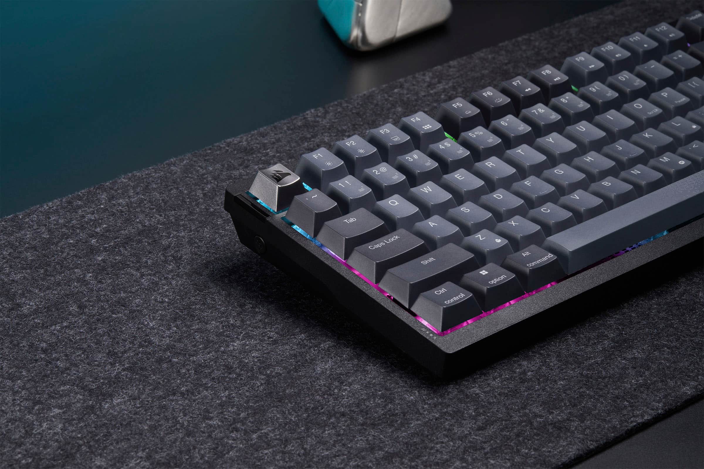 Alt View 19. CORSAIR - K65 PLUS WIRELESS 75% RGB Mechanical Pre-Lubricated MLX Red Linear Switch Gaming Keyboard with Hot-Swappable Switches - Black/Gray.