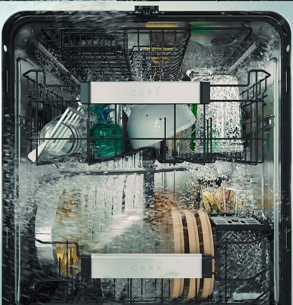 Alt View 17. Café - Top Control Smart Built-In Stainless Steel Tub Dishwasher with 3rd Rack, UltraWash and 44 dBA - Matte White.