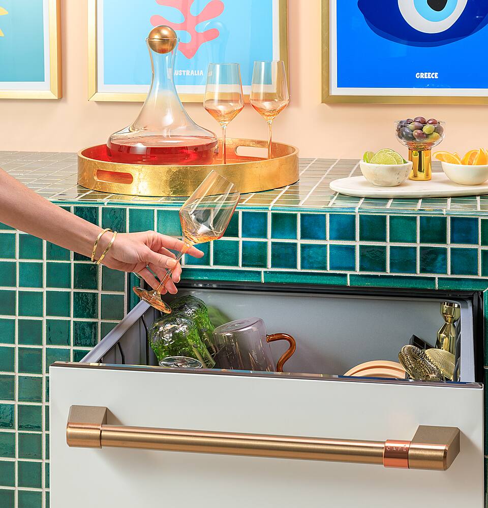 Alt View 25. Café - Energy Star Certified Smart Single Drawer Dishwasher with 6 Wash Cycles, Water Leak Sensor, and Knock to Pause Feature - Stainless Steel.