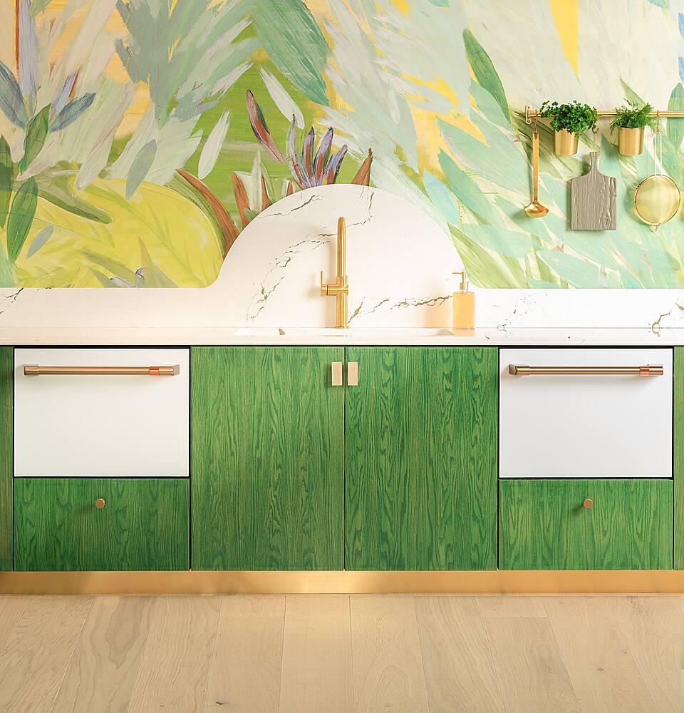 Alt View 31. Café - Energy Star Certified Smart Single Drawer Dishwasher with 6 Wash Cycles, Water Leak Sensor, and Knock to Pause Feature - Stainless Steel.