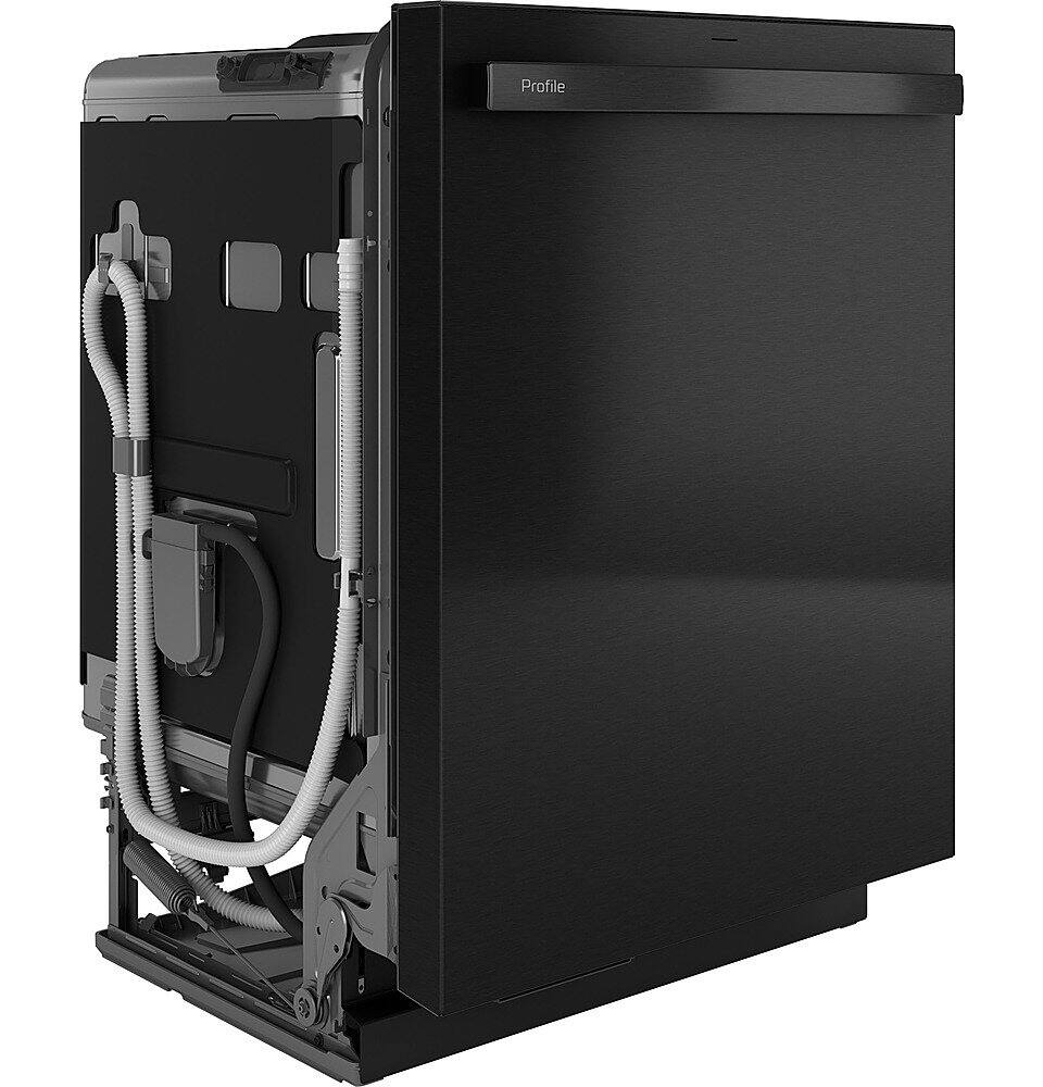 Angle. GE Profile - Top Control Smart Built-In Stainless Steel Tub Dishwasher with 3rd Rack, Dedicated Jet Targeted Wash and 39 dBA - Black Stainless Steel.