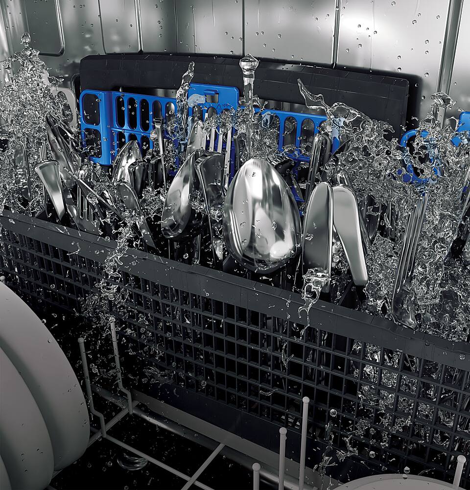 Alt View 15. GE Profile - Top Control Smart Built-In Stainless Steel Tub Dishwasher with 3rd Rack, Dedicated Jet Targeted Wash and 39 dBA - Black Stainless Steel.