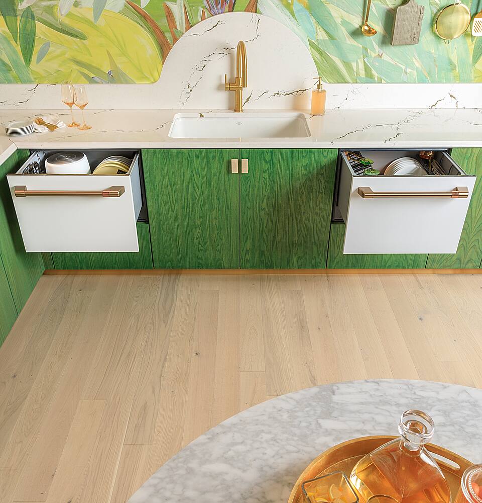 Alt View 30. Café - Energy Star Certified Smart Single Drawer Dishwasher with 6 Wash Cycles, Water Leak Sensor, and Knock to Pause Feature - Matte White.