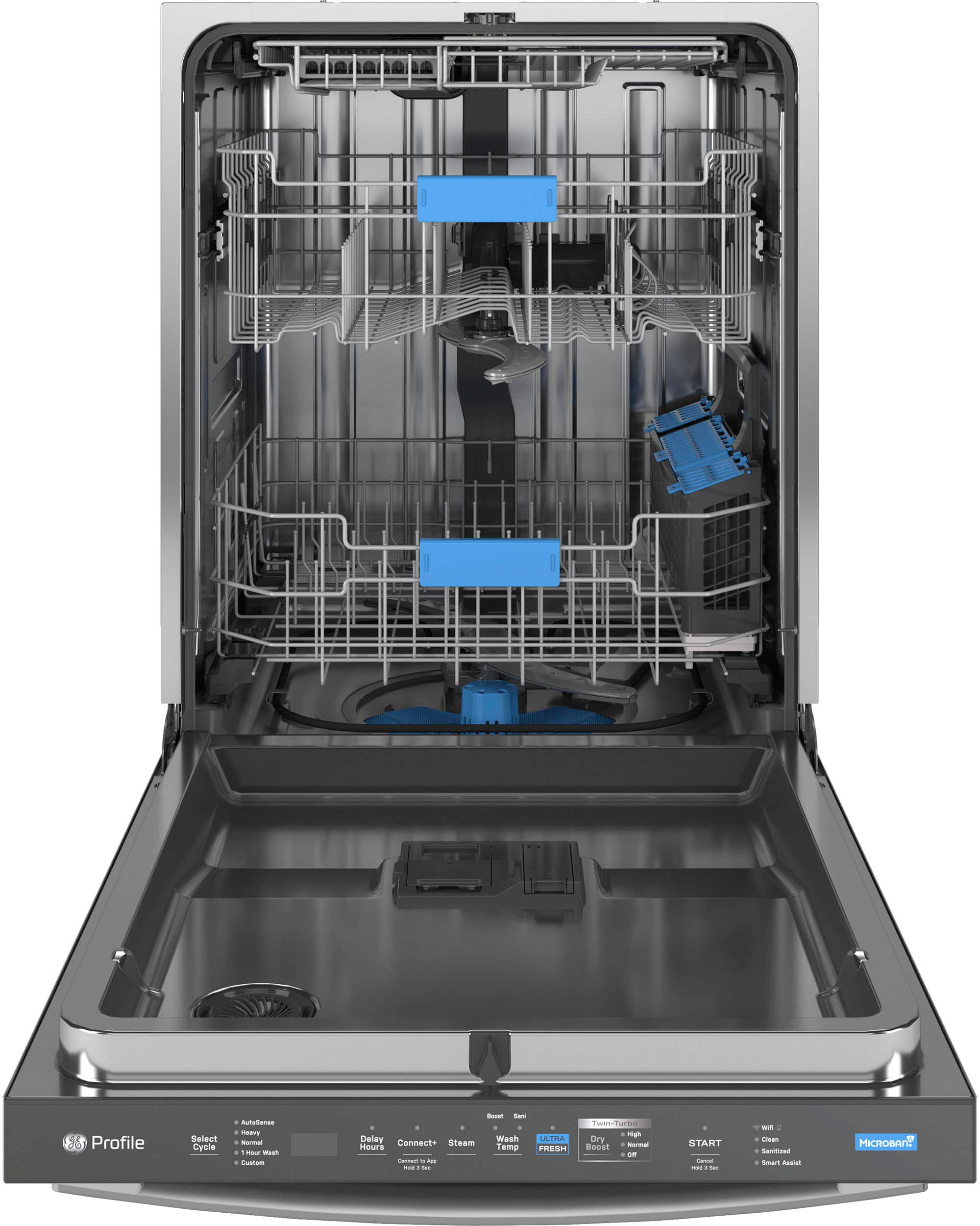 Alt View 11. GE Profile - Top Control Smart Built-In Stainless Steel Tub Dishwasher with 3rd Rack, Dedicated Jet Targeted Wash and 42 dBA - Stainless Steel.