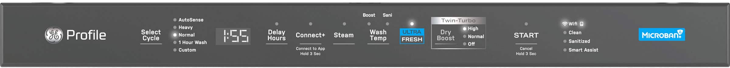 Alt View 13. GE Profile - Top Control Smart Built-In Stainless Steel Tub Dishwasher with 3rd Rack, Dedicated Jet Targeted Wash and 42 dBA - Stainless Steel.